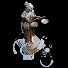 Image showing Lady of Justice & handcuffs