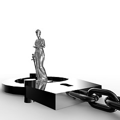 Image showing Themis statue and handcuffs