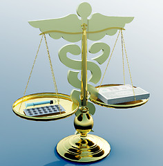 Image showing Asclepius & Justice scale