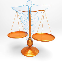 Image showing Asclepius & Justice scale