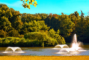 Image showing Fountains in the park