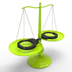 Image showing Scales of justice and handcuffs