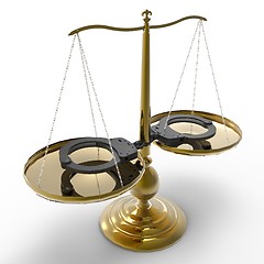 Image showing Scales of justice and handcuffs