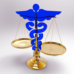 Image showing Asclepius & Justice scale