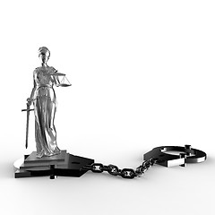 Image showing Themis statue and handcuffs