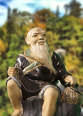 Image showing  Chinese monk statue