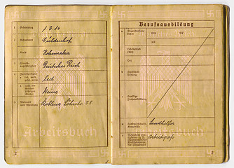 Image showing German vintage EMPLOYMENT RECORD -WORK CERTIFICATE