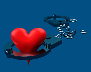 Image showing Handcuffs and heart symbol