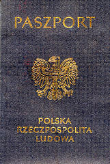 Image showing Cover page of vintage passport