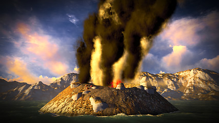 Image showing Anak Krakatau erupting