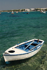 Image showing row boat in harbor