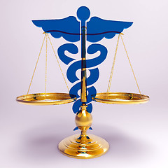 Image showing Asclepius & Justice scale