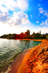 Image showing Sunset over lake