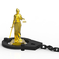 Image showing Themis statue and handcuffs