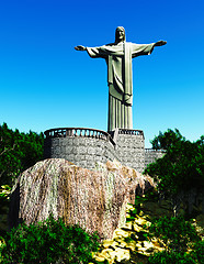 Image showing Famous statue of the Christ the Reedemer, in Rio de Janeiro, Brazil