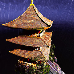 Image showing Buddhist temple in  mountains