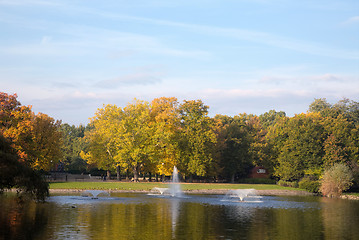 Image showing Fountains in the park in Wroclaw, Poland