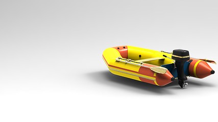 Image showing  Rubber motorboat