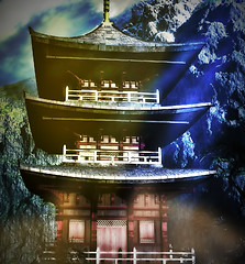 Image showing Zen buddhist temple in the mountains