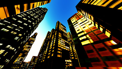 Image showing  Business District at Night