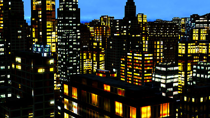 Image showing  Business District at Night