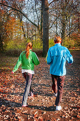 Image showing Young   joggers