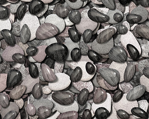 Image showing Pebbles on beach