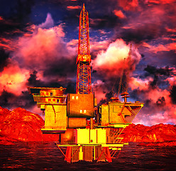 Image showing Oil rig  platform