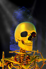 Image showing Golden human skeleton