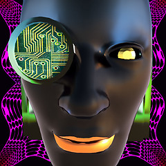 Image showing Cyborg's face