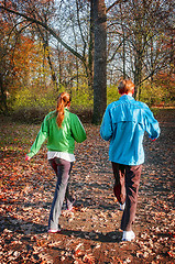 Image showing Young   joggers