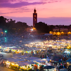 Image showing Jamaa el Fna, Marrakesh, Morocco.