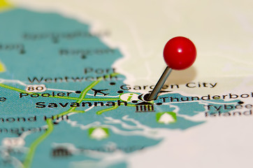 Image showing savannah ga pin on the map