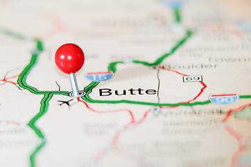 Image showing butte city pin on the map