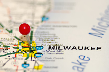 Image showing milwaukee pin on the map