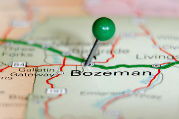 Image showing bozeman city pin on the map