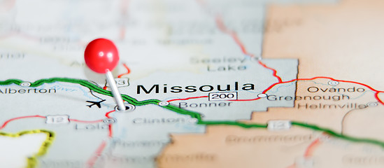 Image showing missoula city pin on the map