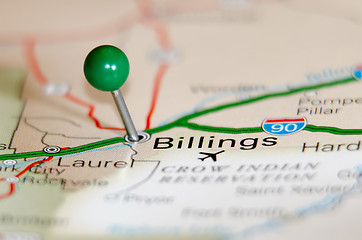 Image showing billings city pin on the map
