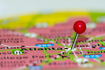 Image showing atlanta city pin on the map