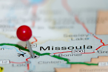 Image showing missoula city pin on the map