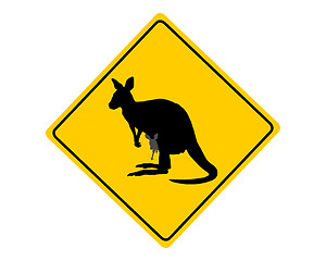 Image showing Kangaroo warning sign