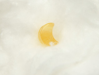 Image showing Orange calcite mineral on cotton