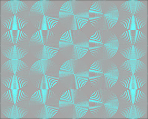 Image showing Metallic shimmering background picture out of many turquois circle lines