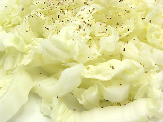 Image showing Close-up view on chinese cabbage with pepper