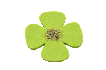 Image showing Mixed herbs and felt