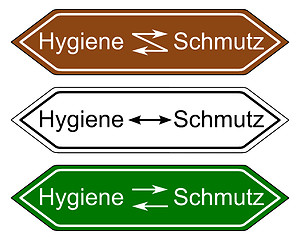 Image showing Direction sign hygiene and dirt