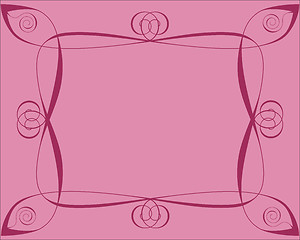 Image showing Design background with lines and spirals on pink