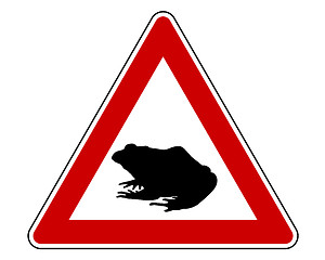 Image showing Toad migration warning sign