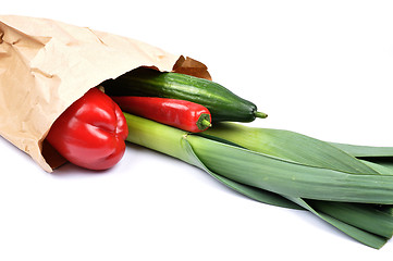 Image showing Vegetables in paper bag