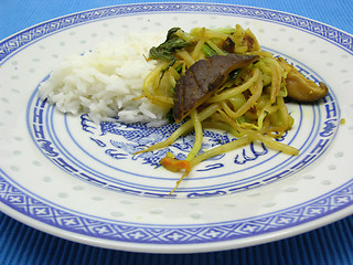 Image showing Asian dish arranged on a asian plate